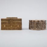 2 Chinese Silver Filigree Boxes - Jade