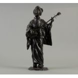 Japanese Meiji Bronze Geisha Okimono Signed