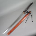Japanese Sword with Wooden Scabbard c. 1960s