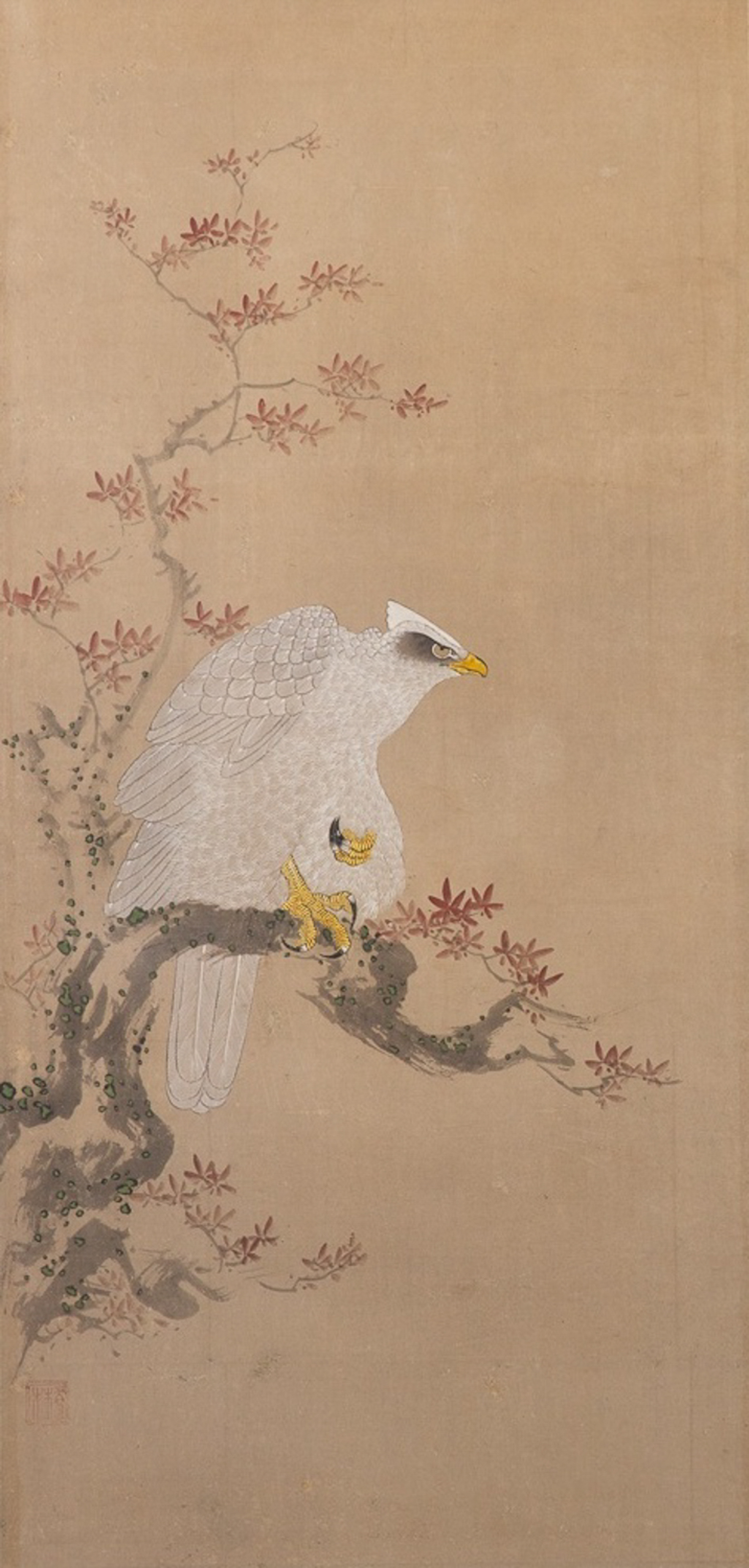 Japanese Floor Screen with Hawks Rinkyo - Image 2 of 5