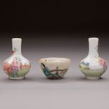Grp:3 Late Qing Chinese Miniature Porcelain Objects
