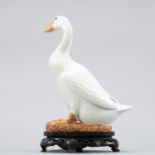 Chinese Export Porcelain Goose or Duck w/ Stand