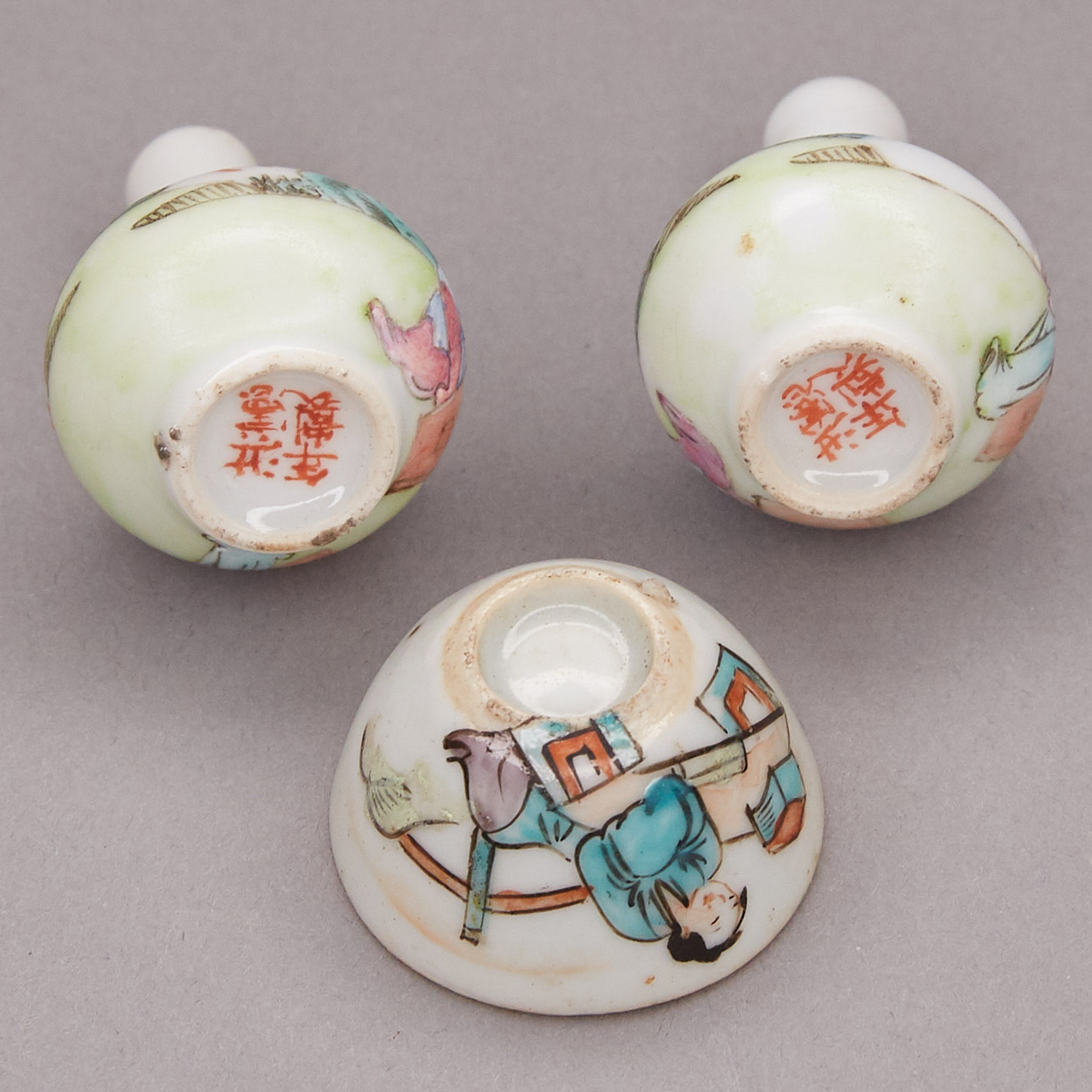 Grp:3 Late Qing Chinese Miniature Porcelain Objects - Image 4 of 4