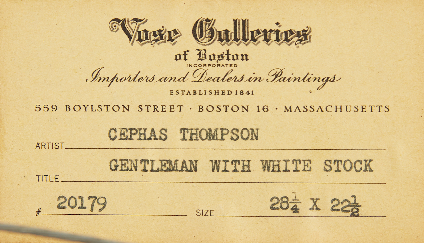 Cephas Thompson Gentleman with White Stock - Image 4 of 4