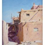 Walt Gonske "Taos Pueblo" Oil on Canvas