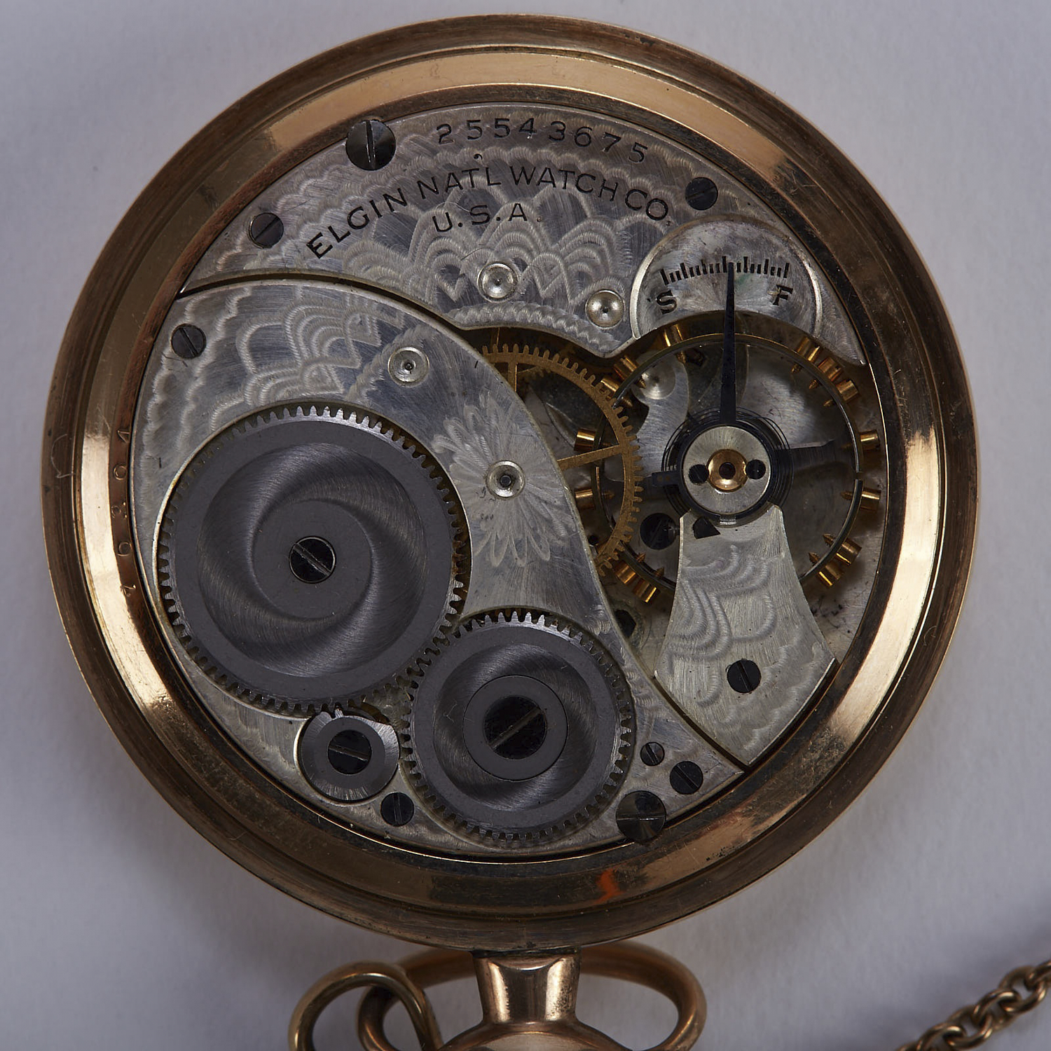 Elgin Gold Filled Pocket Watch w/ Chain - Image 4 of 6