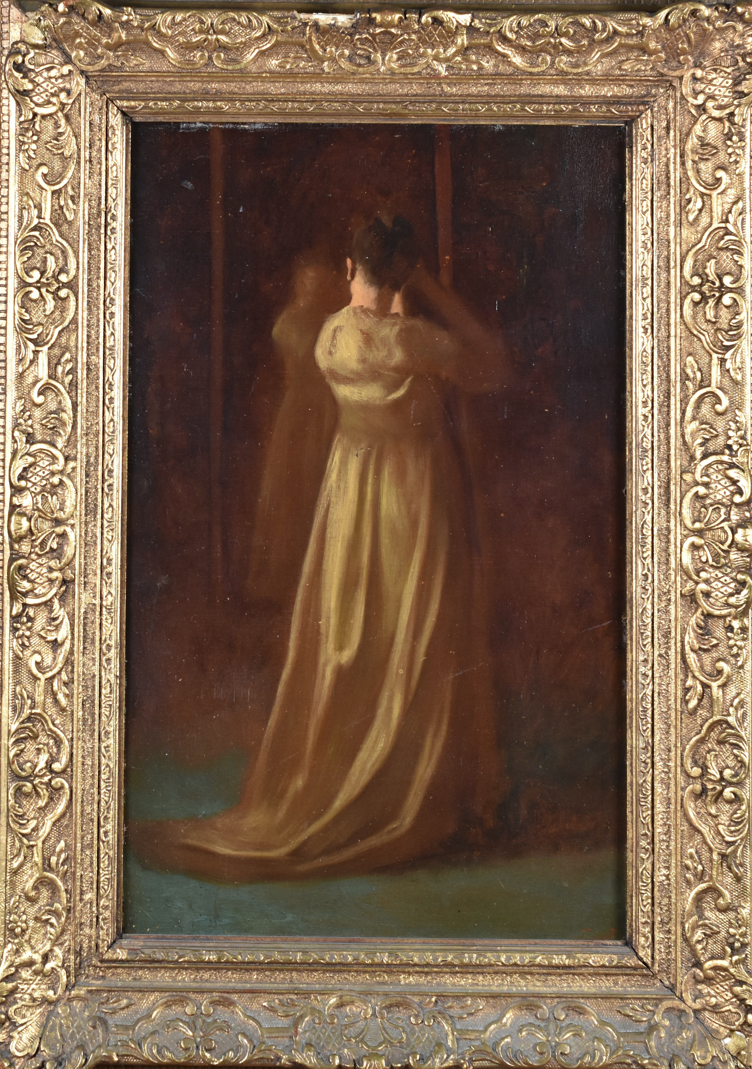 Eastman Johnson "The Finishing Touch" Oil on Board - Image 2 of 5