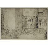 William Russell Flint "Nursemaids on the Piazza" Etching
