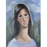 Margaret Keane Big Eyes Portrait Oil on Canvas