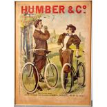 Large Humber Bicycle Company Advertising Poster Pal