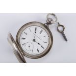 Elgin "Coin" Large Pocket Watch with Key
