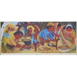 Patrick DeJarlait "The Wild Rice Harvest" Signed Lithograph