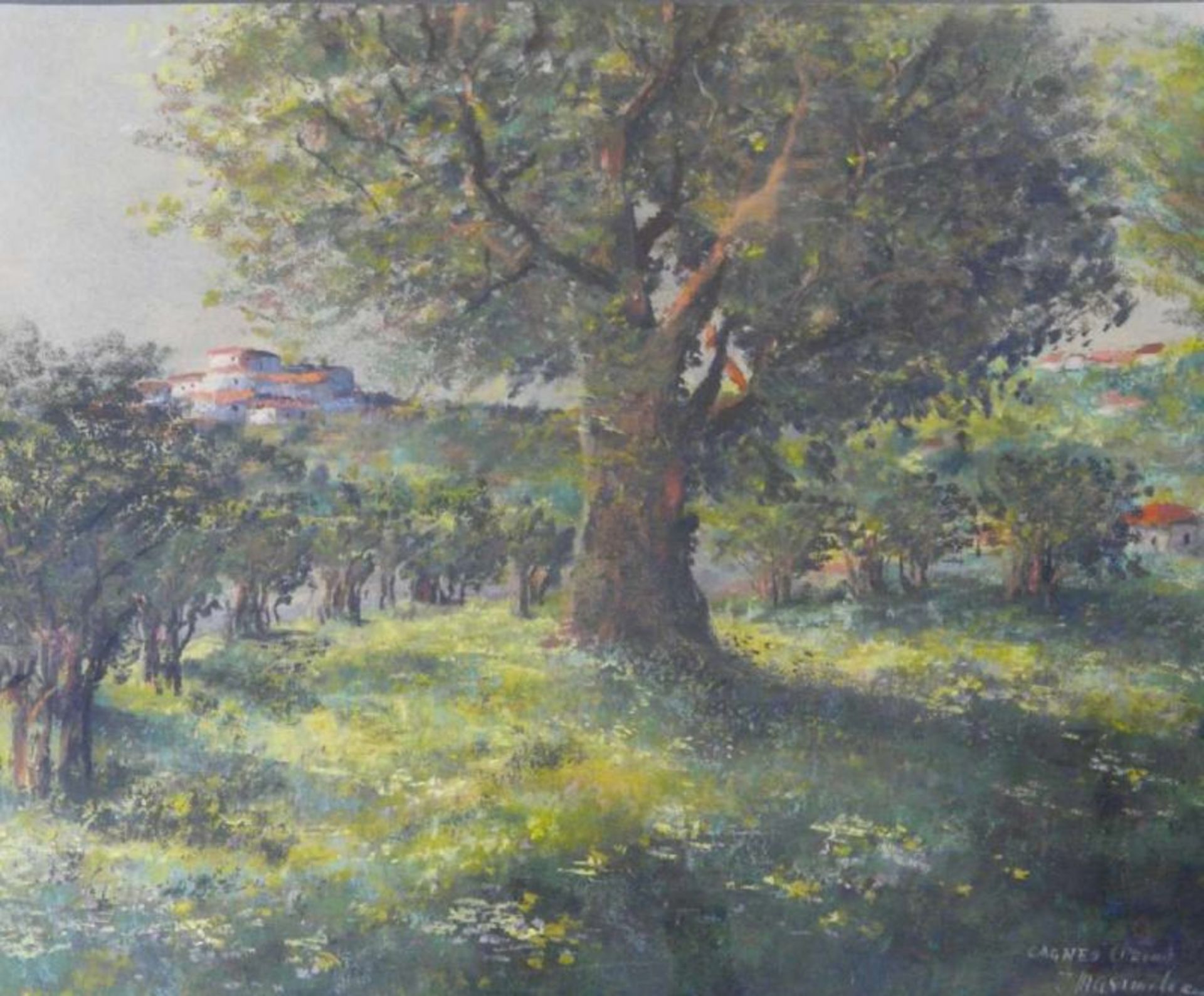 J. Maximilian, Sommerliche Landschaft bei Cagnes an der Côte d´ AzurJ. Maximilian: Landschaftsmaler,