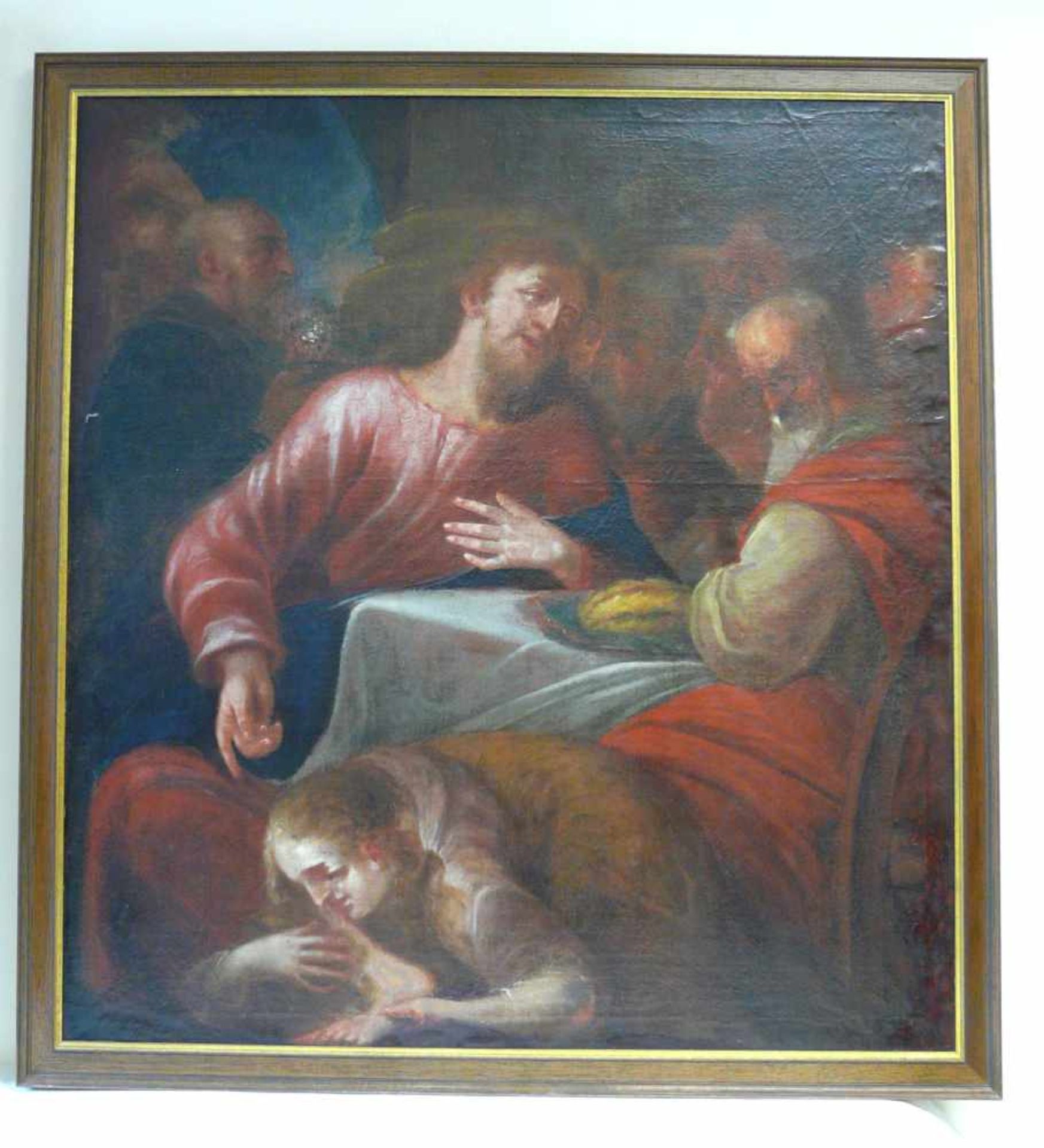 Gastmahl beim Pharisäer Simon mit Fußwaschung Christi durch die SünderinWohl um 1750. Motiv: - Bild 2 aus 3