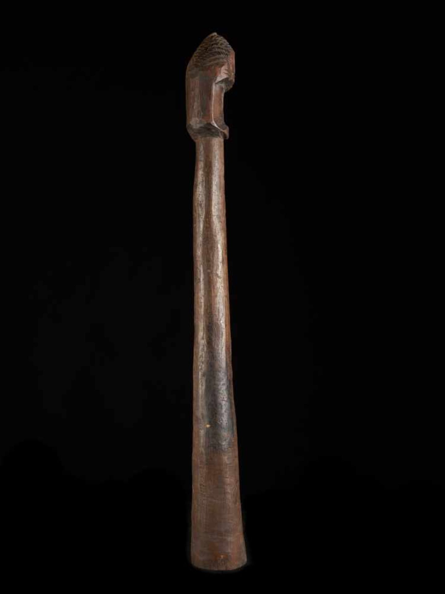 Authentic Wooden Flute, Nigeria - Tribal ArtA beautiful Mambila flute with a carved head. The eyes - Bild 2 aus 6