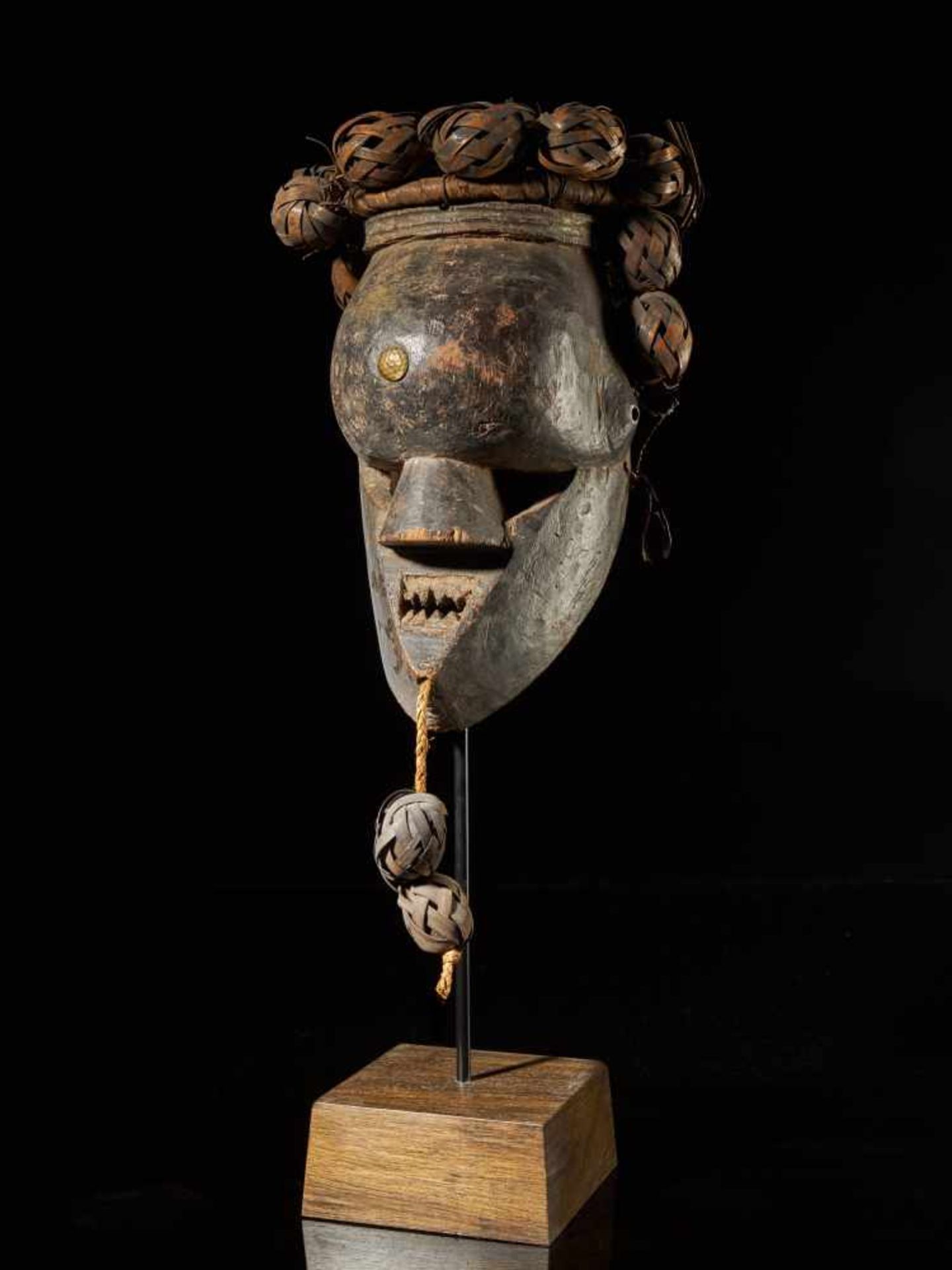 Mask with Round Sculpted Ears - Salampasu People, DRC - Tribal ArtMask with Round Sculpted Ears -