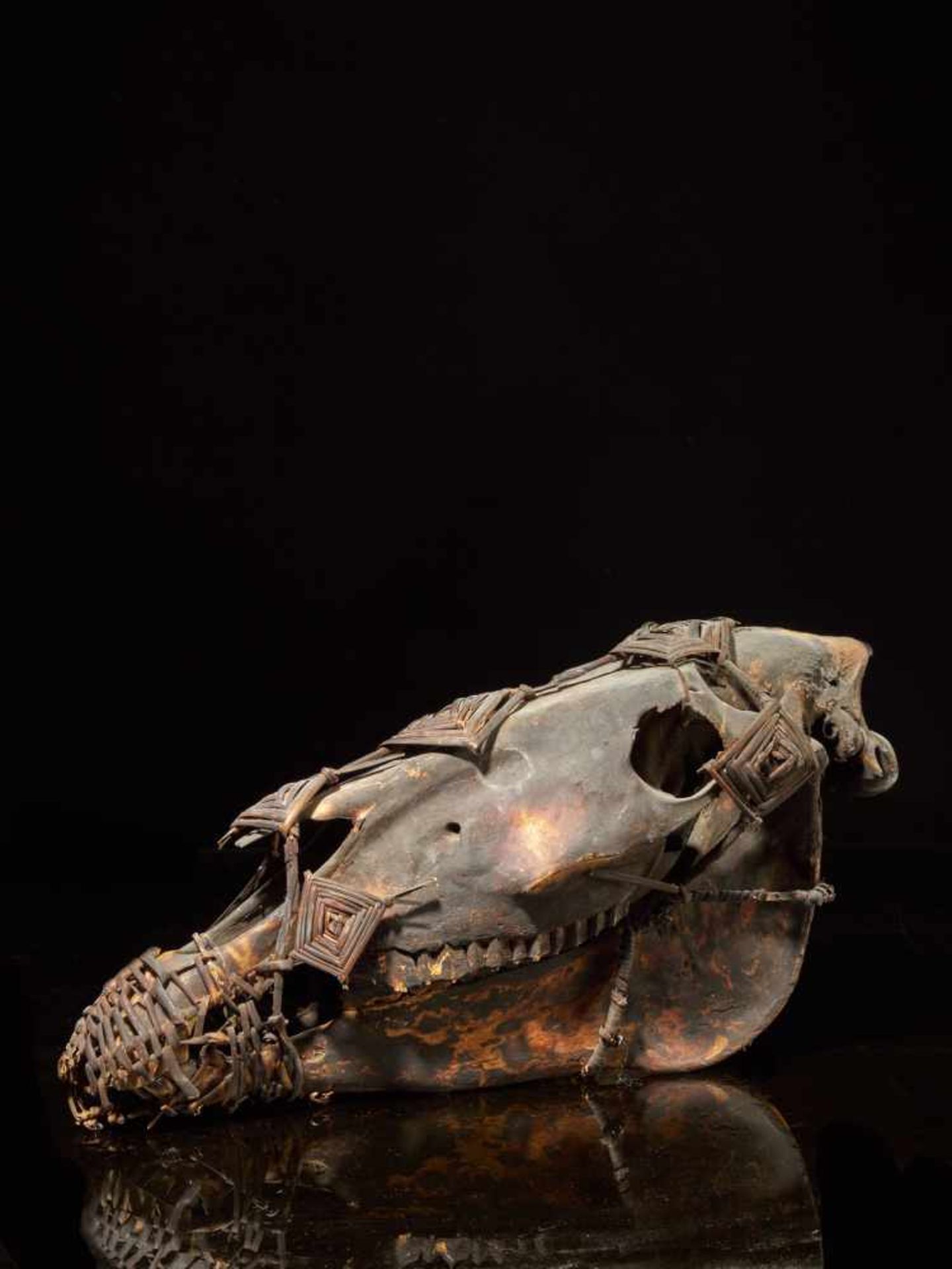 Reliquary Horse Skull - Ibo People, Nigeria - Tribal ArtAn old Ibo Reliquary consisting of a horse