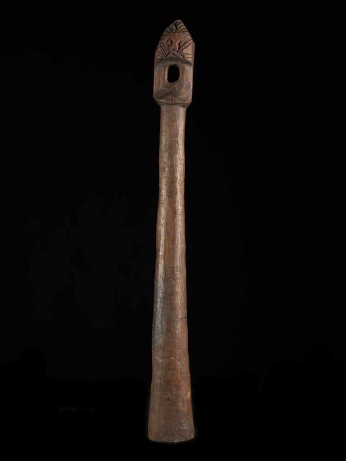 Authentic Wooden Flute, Nigeria - Tribal ArtA beautiful Mambila flute with a carved head. The eyes