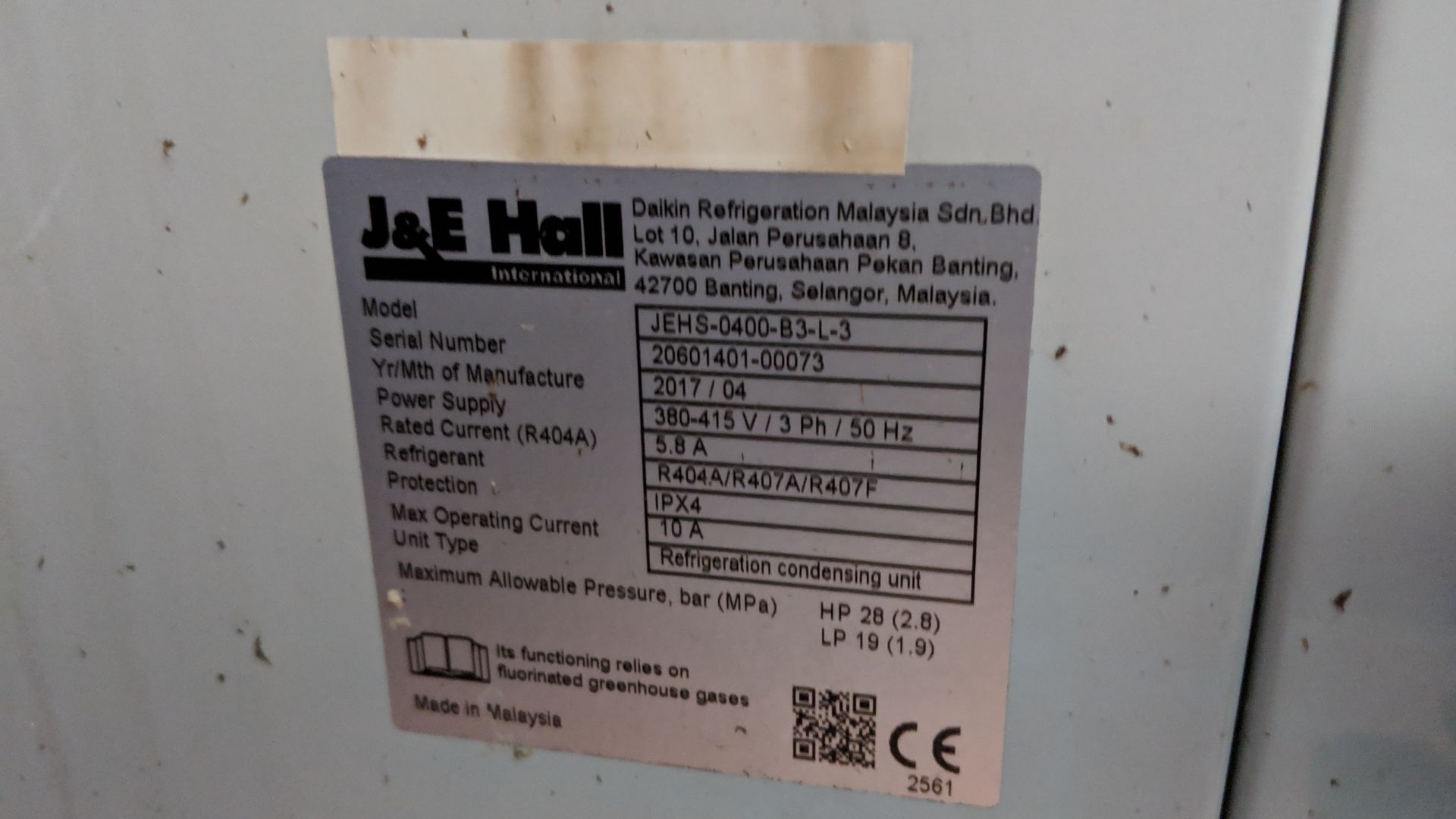 2017 J & E Hall Fusion Scroll condenser, Maxkolf evaporator and Mastercella control - Image 9 of 17