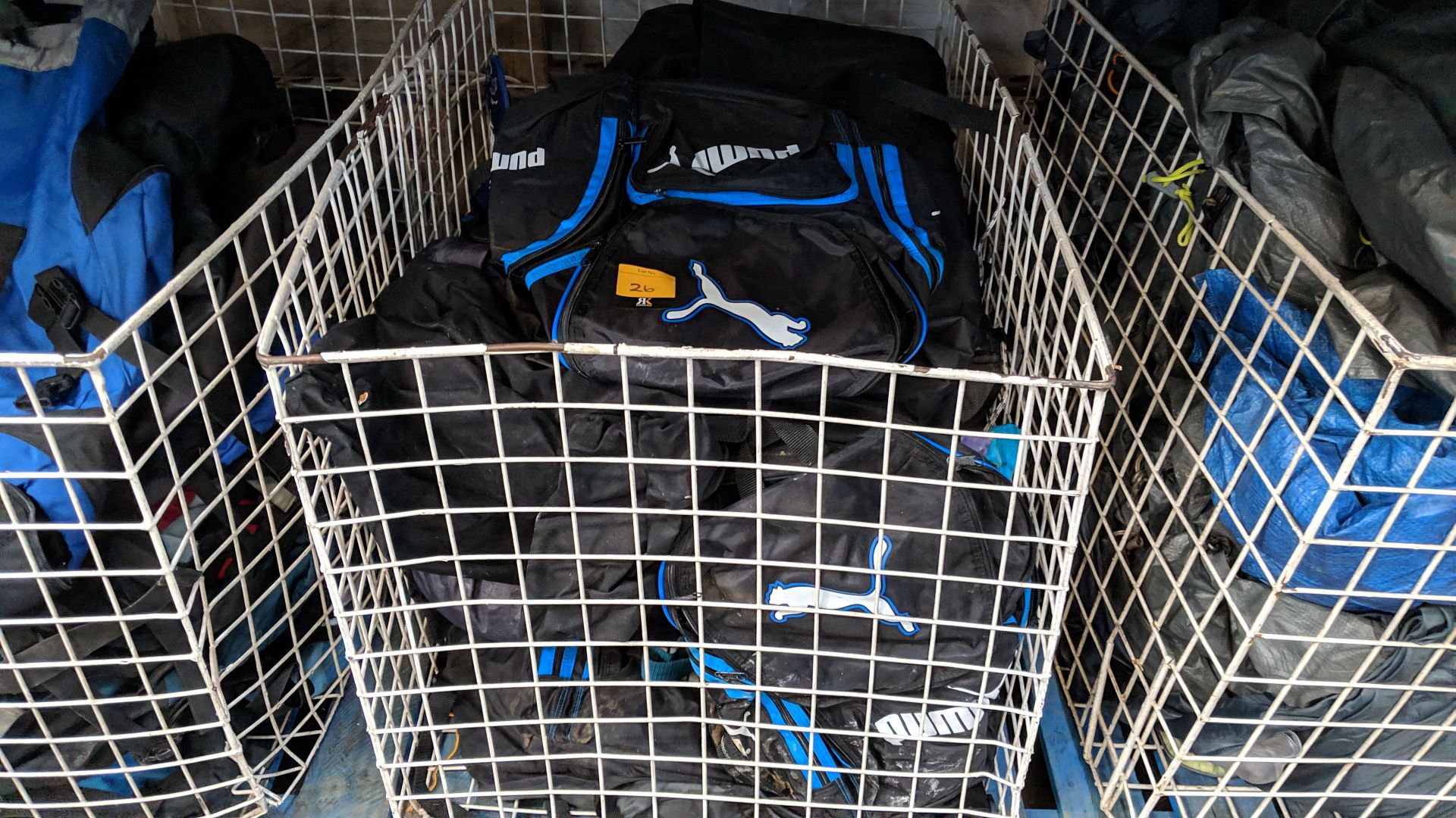 Contents of 2 large cages of assorted holdalls by Puma, Adidas & others - cages excluded - Image 3 of 8