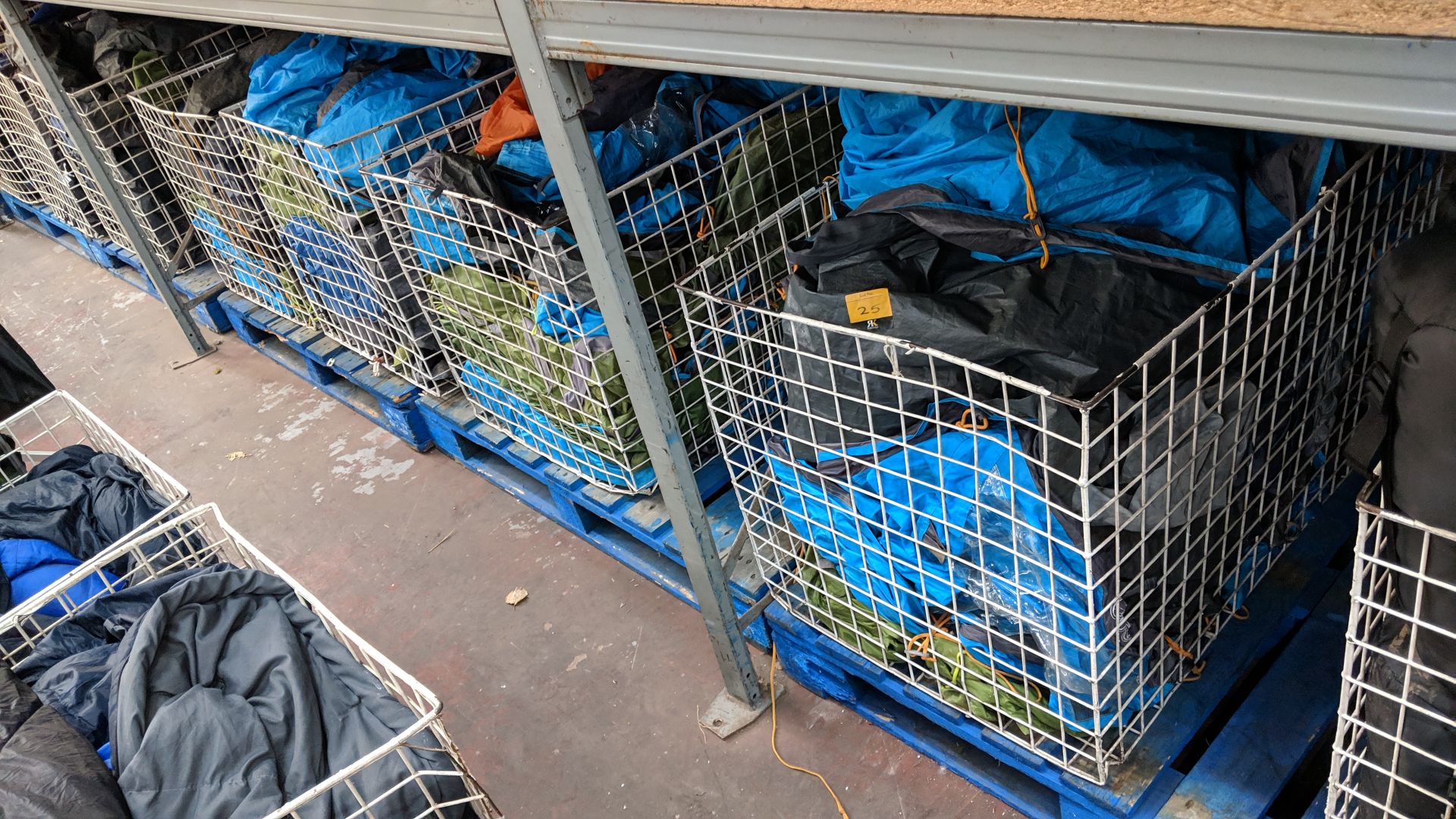 Contents of 5 large cages of assorted groundsheets, tarps & other camping related items - cages - Image 2 of 17