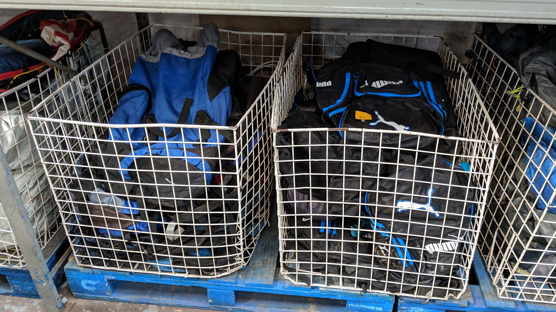 Contents of 2 large cages of assorted holdalls by Puma, Adidas & others - cages excluded - Image 2 of 8