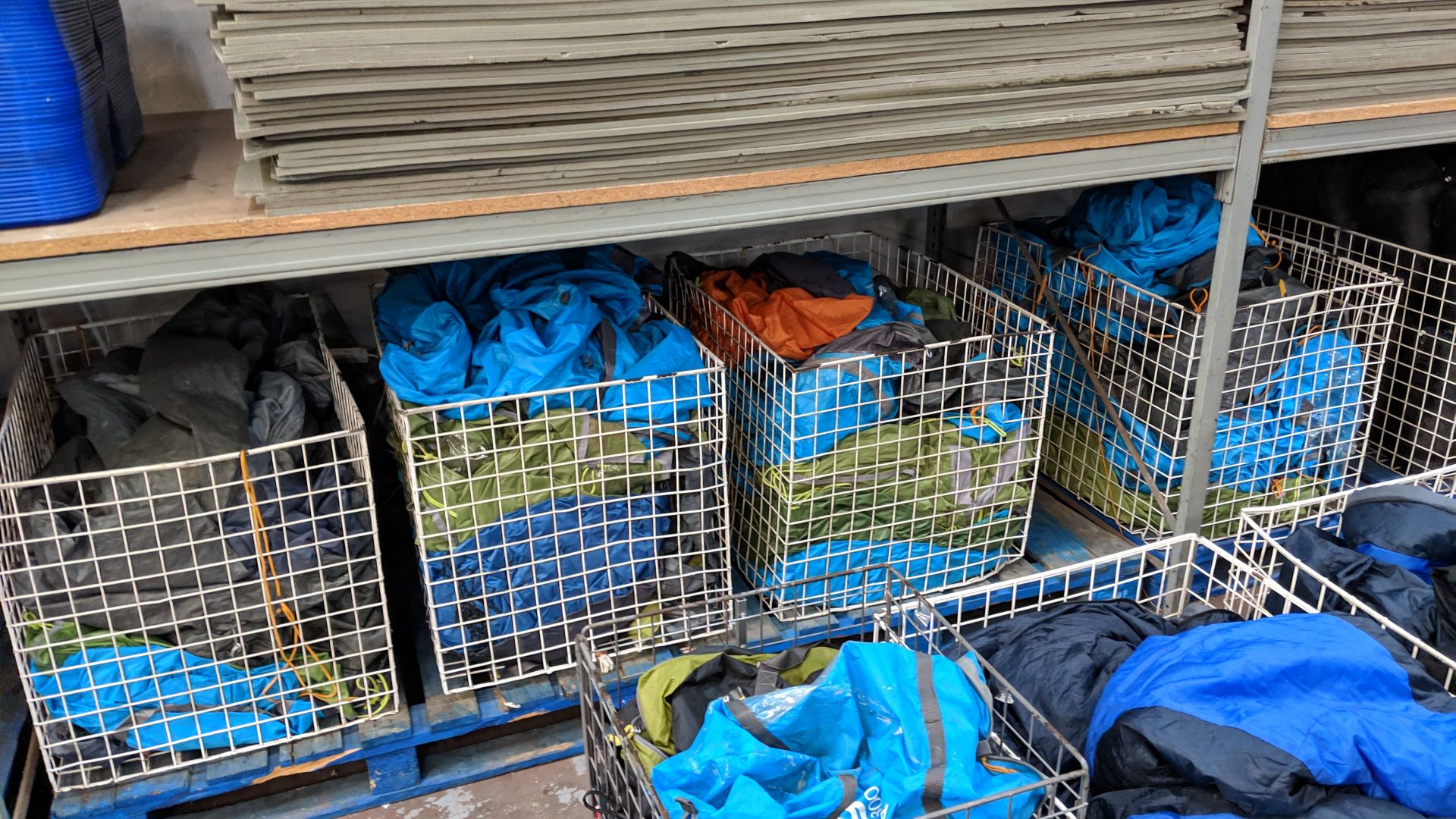 Contents of 5 large cages of assorted groundsheets, tarps & other camping related items - cages - Image 17 of 17