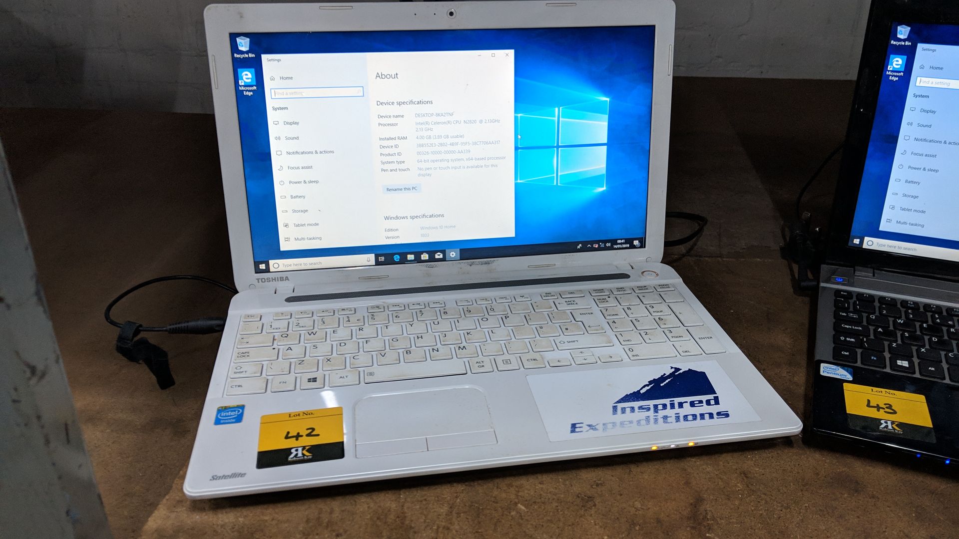 Toshiba Satellite model C55-A-1R6 widescreen notebook computer, Intel Celeron N2820 @ 2.13Ghz, 4Gb - Image 3 of 10