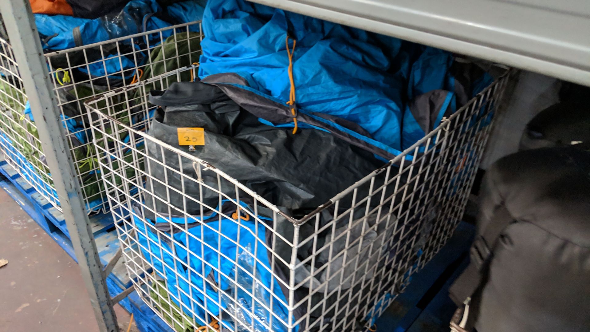 Contents of 5 large cages of assorted groundsheets, tarps & other camping related items - cages - Image 3 of 17
