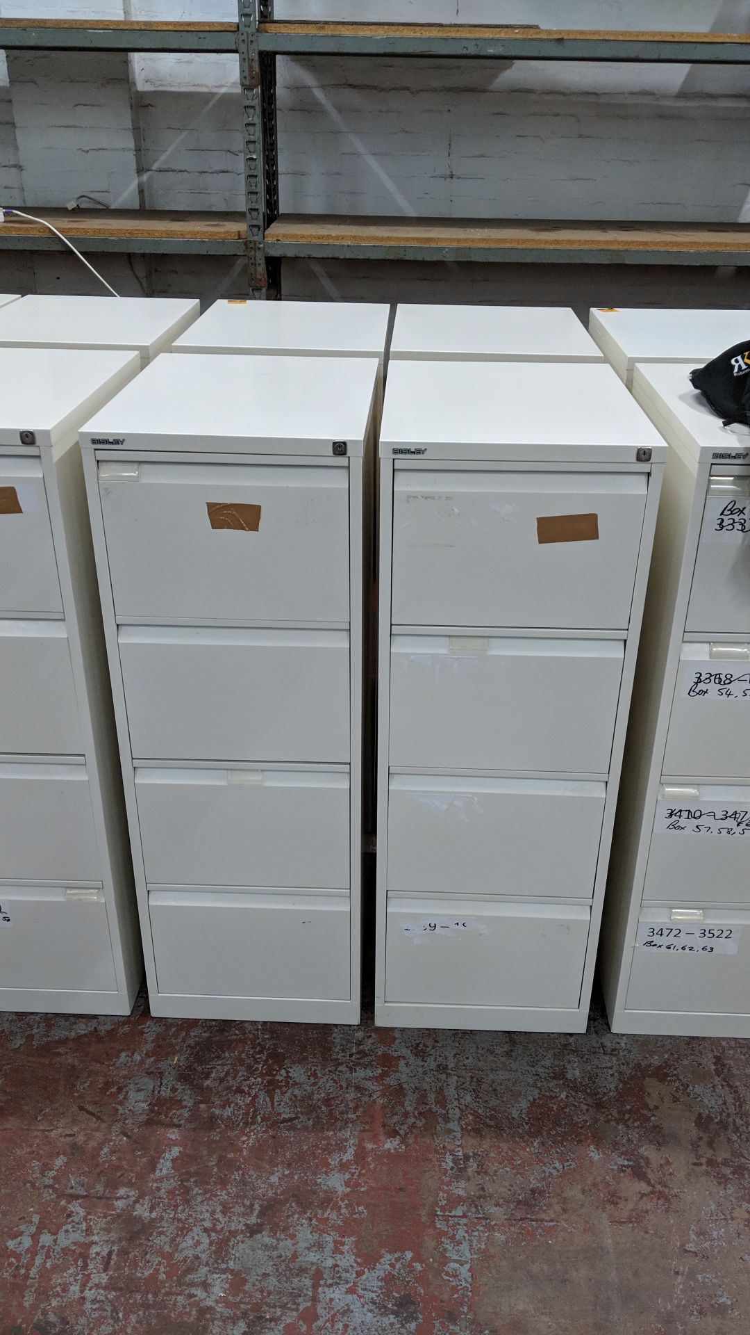 4 off Bisley off-white metal 4 drawer filing cabinets IMPORTANT: Please remember goods - Image 4 of 6