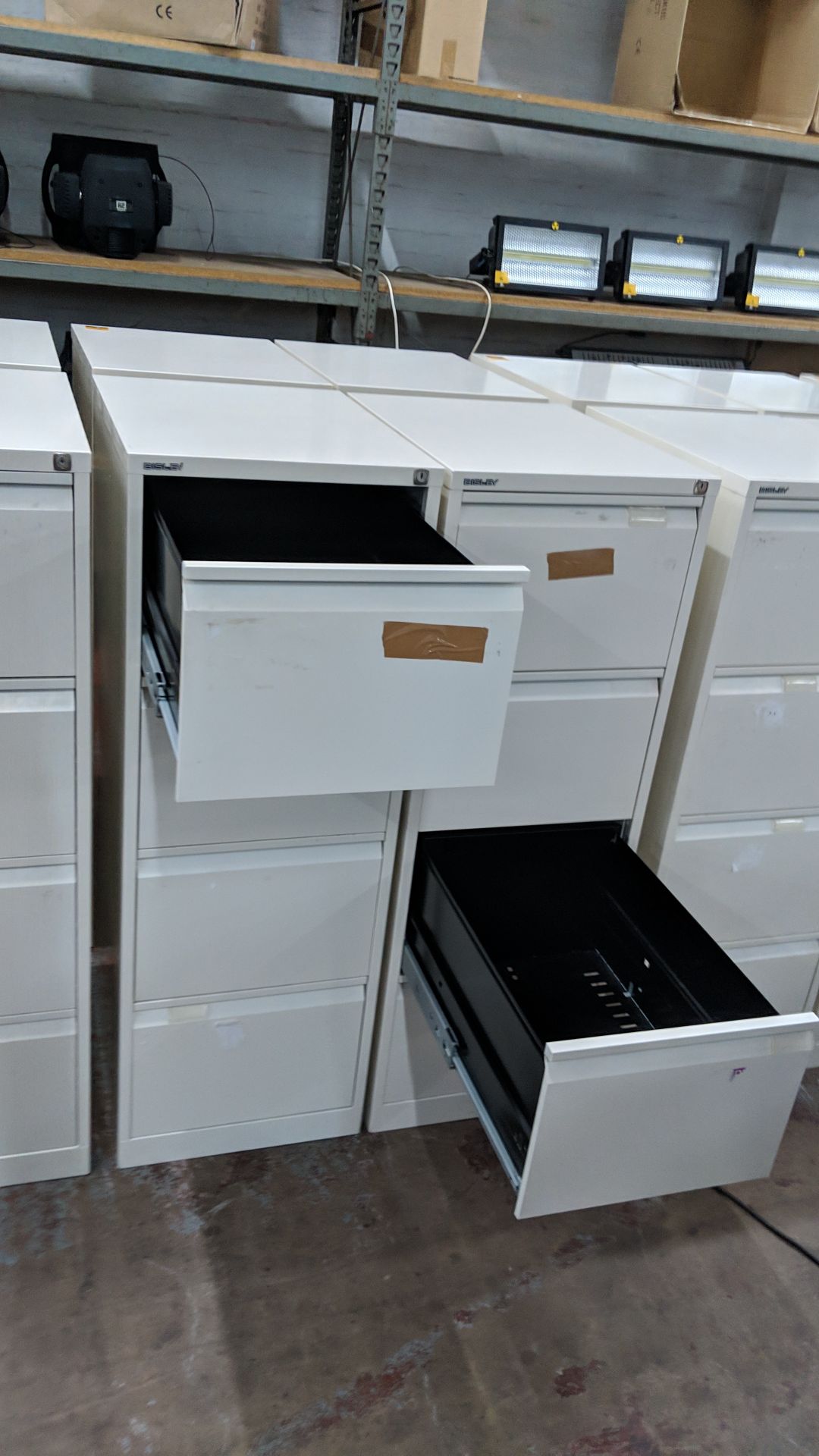 4 off Bisley off-white metal 4 drawer filing cabinets IMPORTANT: Please remember goods - Image 5 of 6