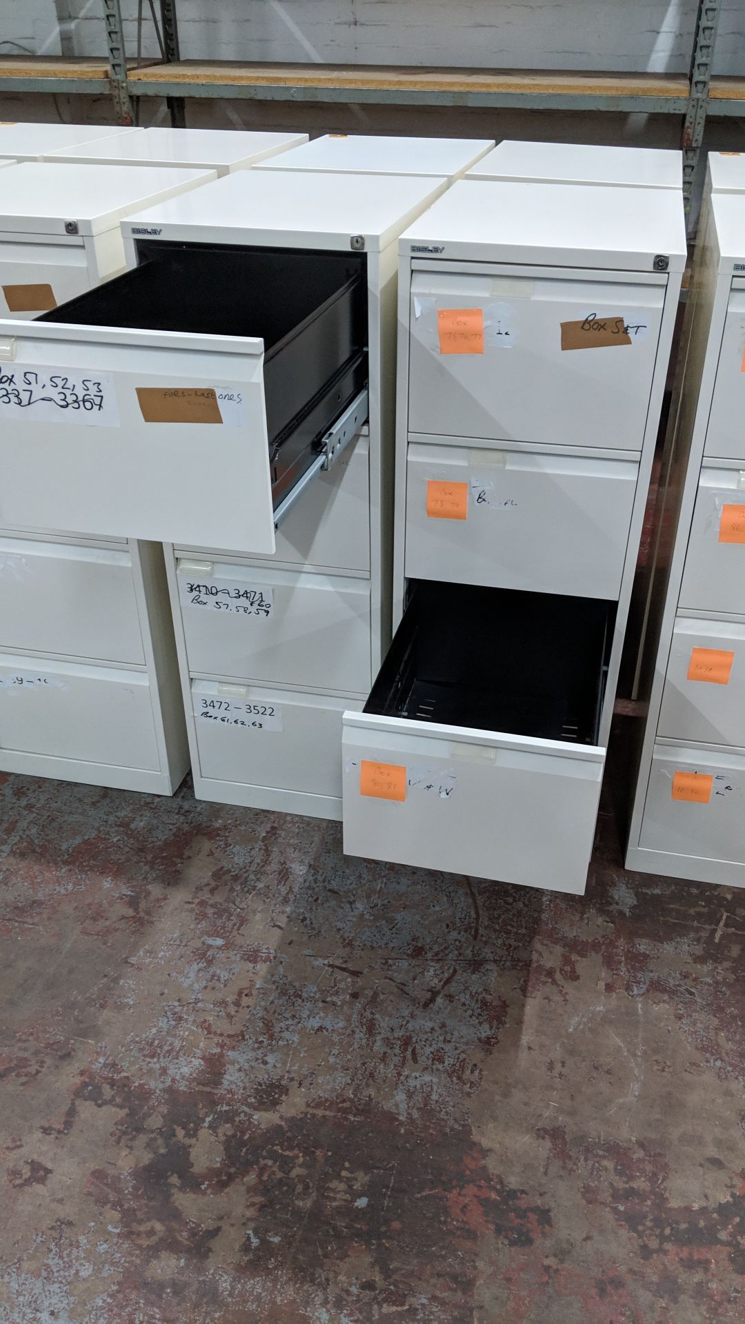 4 off Bisley off-white metal 4 drawer filing cabinets IMPORTANT: Please remember goods - Image 6 of 6