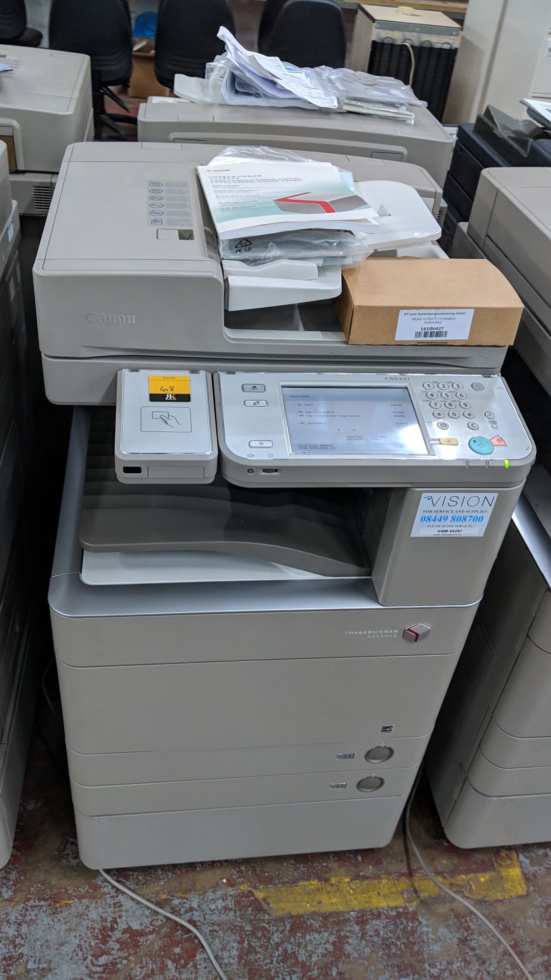 Canon imageRUNNER Advance model C5030i floorstanding copier with auto docufeed & pedestal