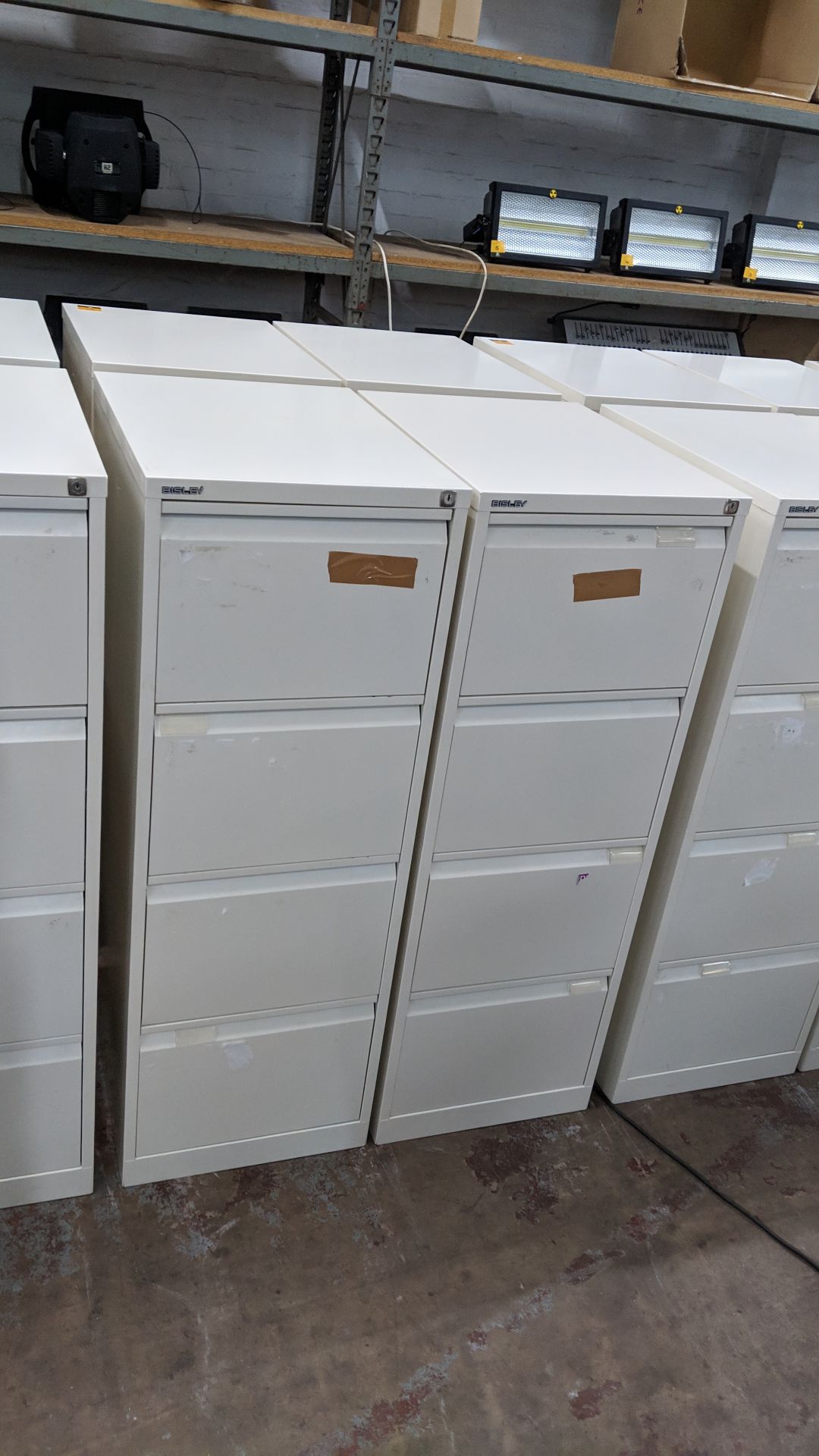 4 off Bisley off-white metal 4 drawer filing cabinets IMPORTANT: Please remember goods - Image 3 of 6