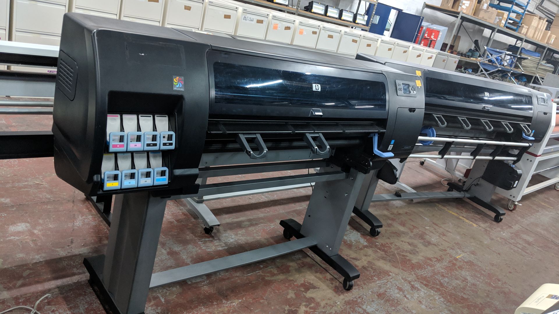 HP DesignJet Z6100 42" wide format printer, serial no. SG72Q09007, factory model Q6651Z IMPORTANT: - Image 8 of 15