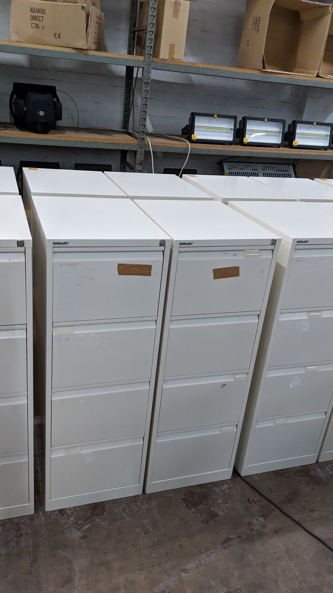 4 off Bisley off-white metal 4 drawer filing cabinets IMPORTANT: Please remember goods - Image 4 of 6