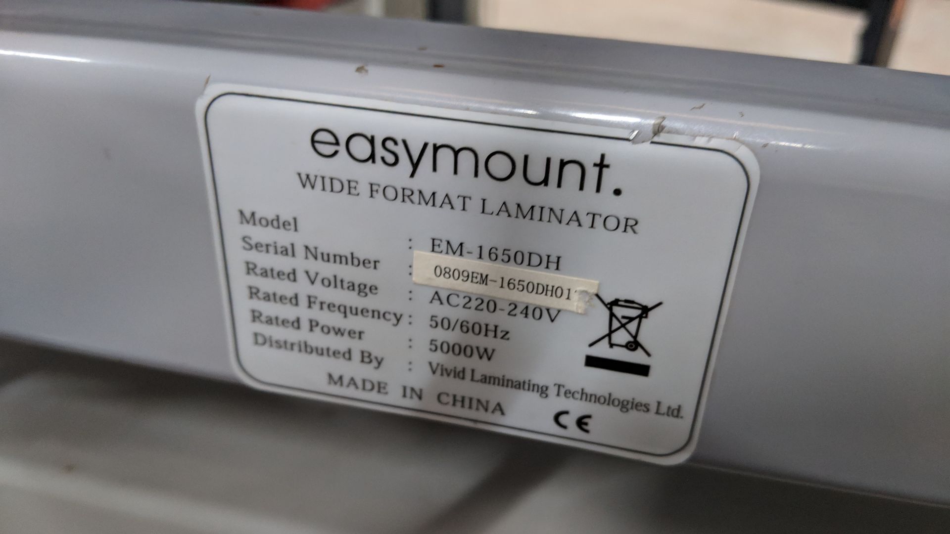 Easymount model EM-1650DH floorstanding laminator by Vivid Laminating Technologies Ltd - Image 14 of 15