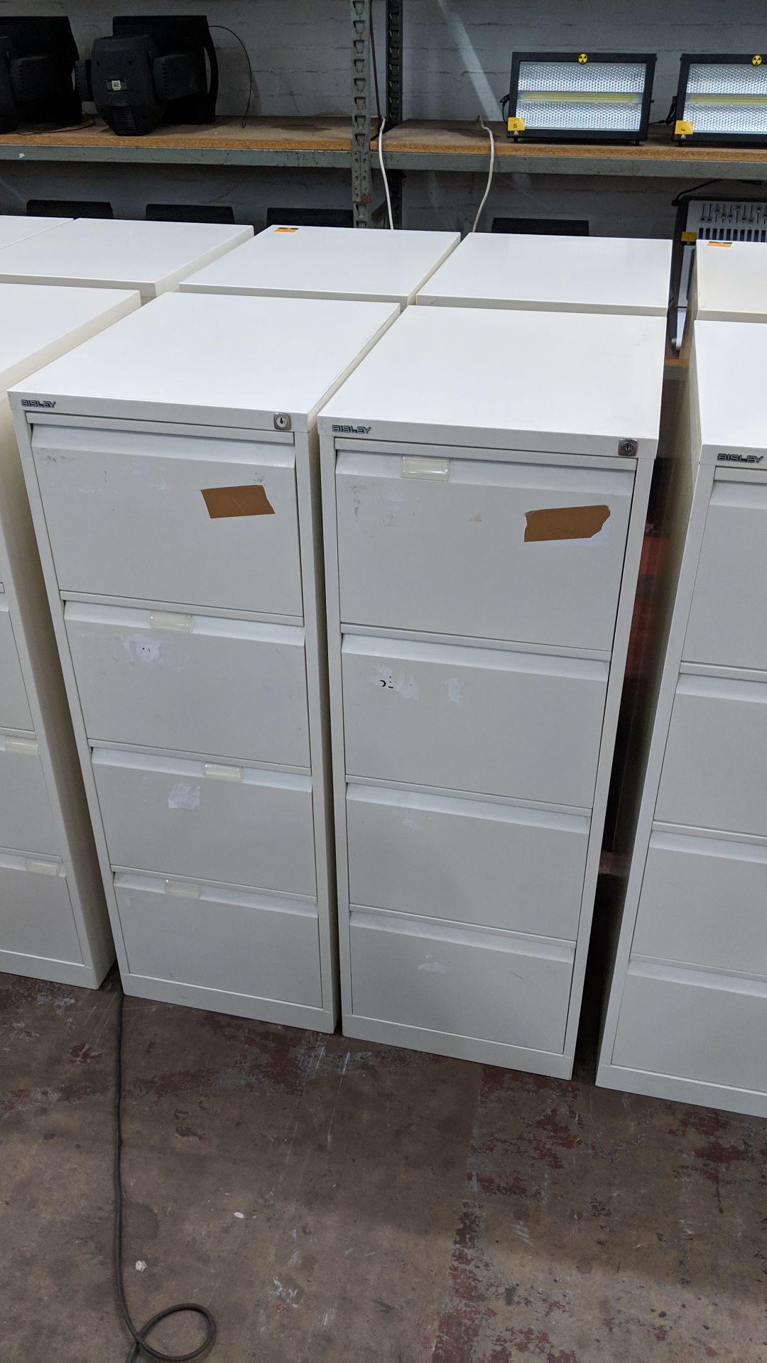 4 off Bisley off-white metal 4 drawer filing cabinets IMPORTANT: Please remember goods - Image 4 of 6