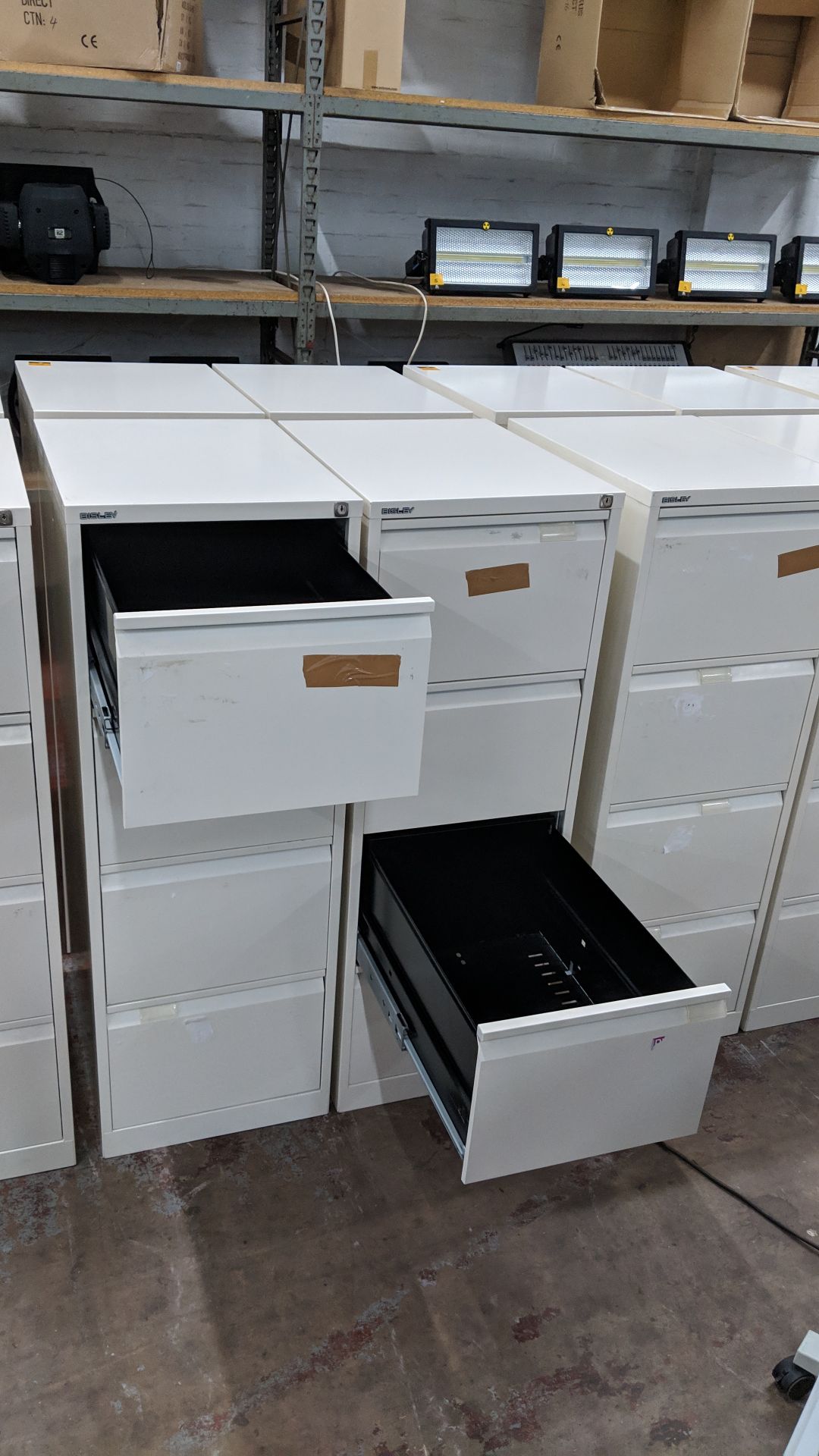 4 off Bisley off-white metal 4 drawer filing cabinets IMPORTANT: Please remember goods - Image 6 of 6