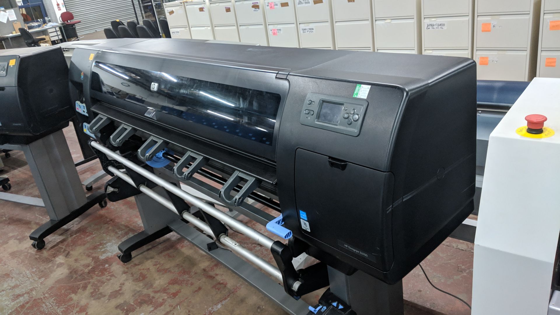 HP DesignJet Z6100 60" wide format printer, serial no. MY9CBB9005, factory model Q6652Z IMPORTANT: - Image 5 of 20