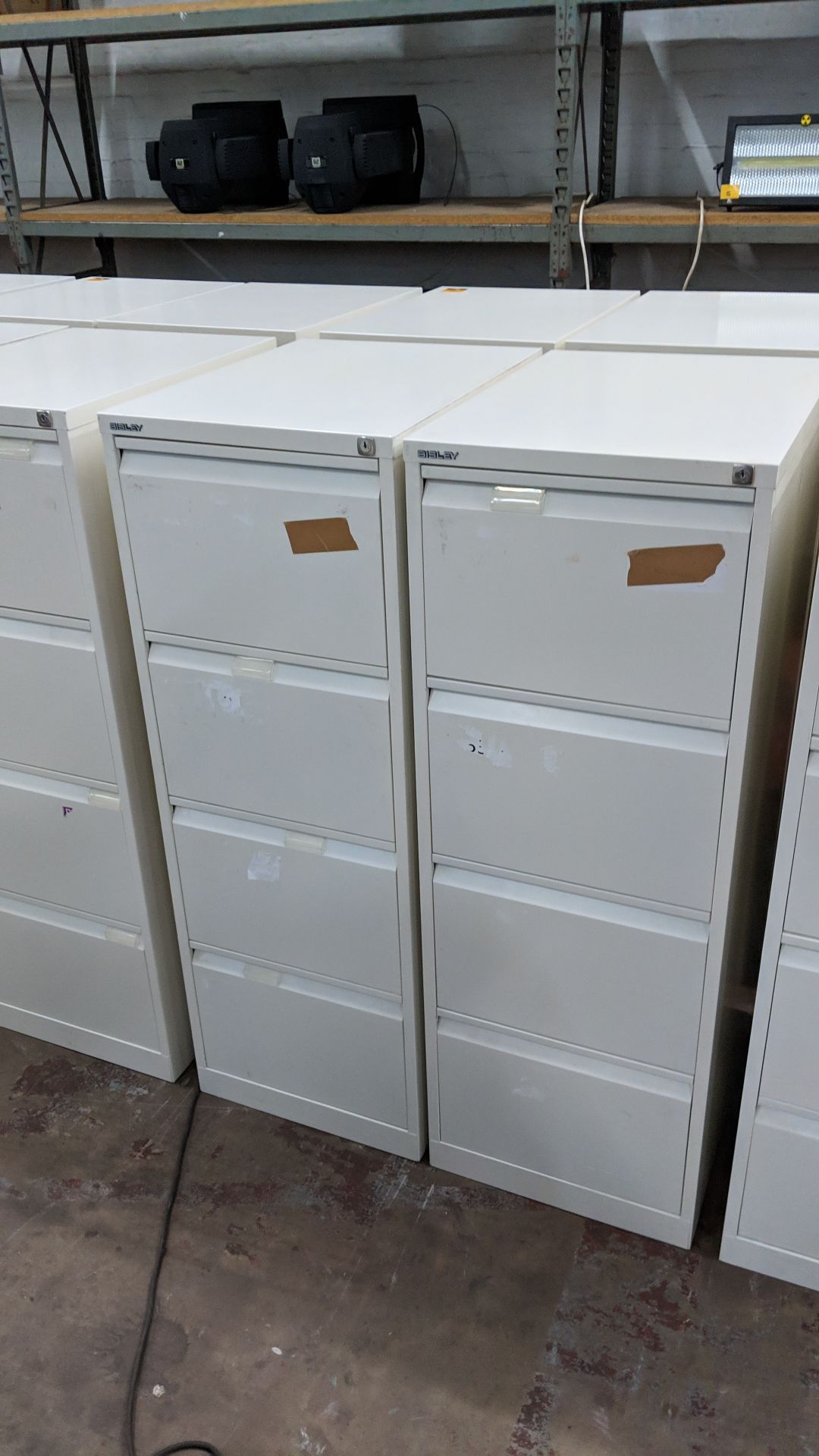 4 off Bisley off-white metal 4 drawer filing cabinets IMPORTANT: Please remember goods - Image 3 of 6