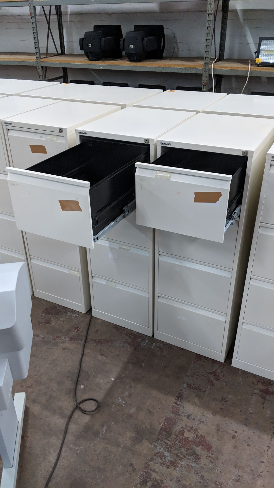 4 off Bisley off-white metal 4 drawer filing cabinets IMPORTANT: Please remember goods - Image 6 of 6