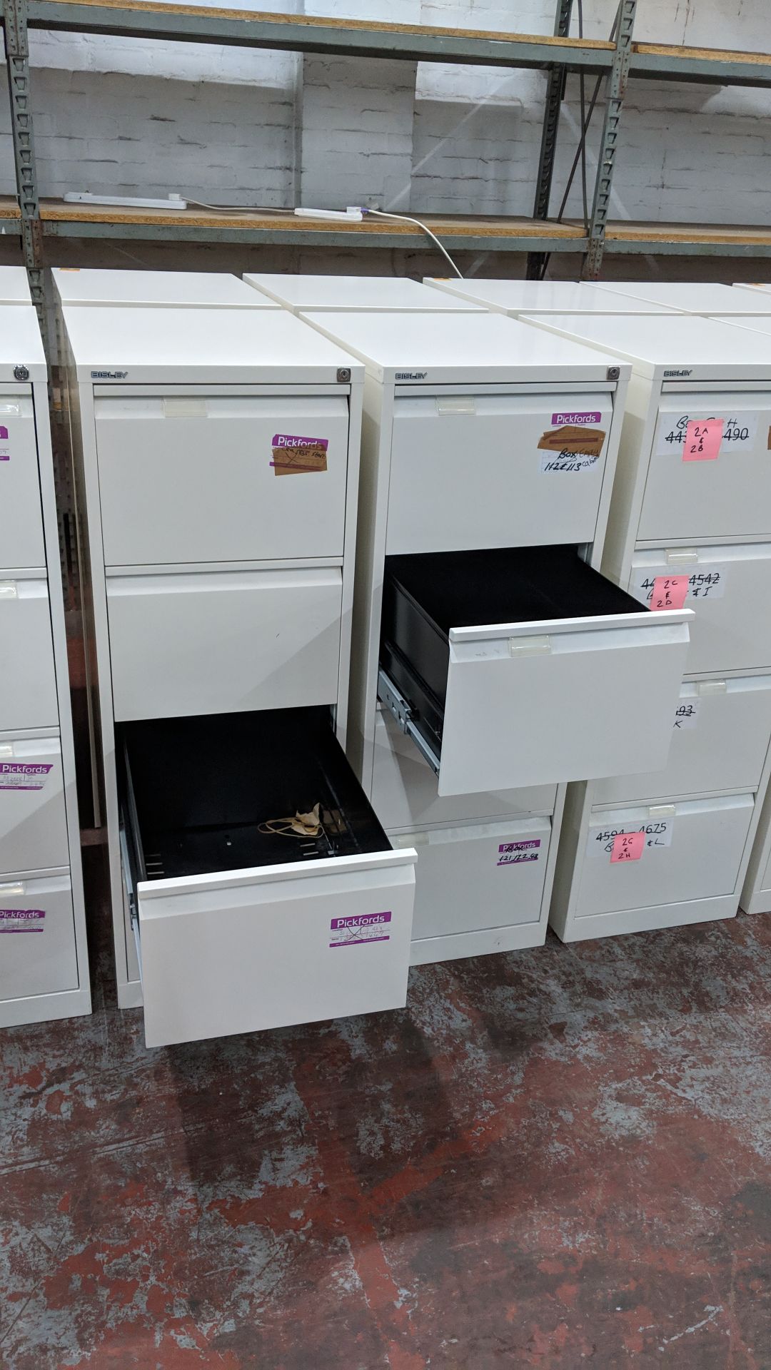 4 off Bisley off-white metal 4 drawer filing cabinets IMPORTANT: Please remember goods - Image 6 of 6