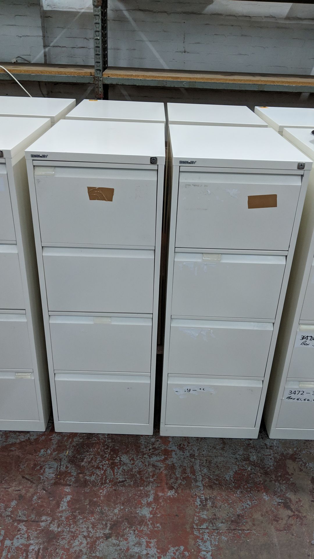 4 off Bisley off-white metal 4 drawer filing cabinets IMPORTANT: Please remember goods - Image 3 of 6