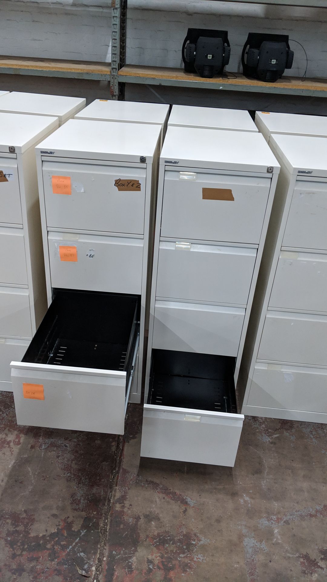 4 off Bisley off-white metal 4 drawer filing cabinets IMPORTANT: Please remember goods - Image 6 of 6