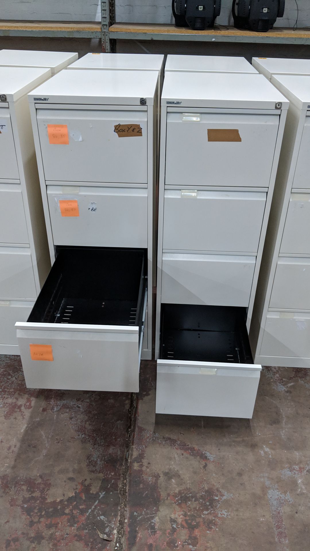 4 off Bisley off-white metal 4 drawer filing cabinets IMPORTANT: Please remember goods - Image 5 of 6