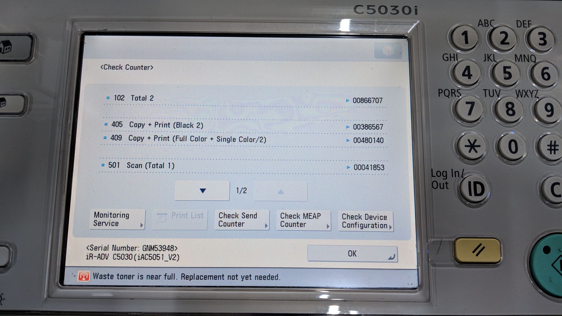 Canon imageRUNNER Advance model C5030i floorstanding copier with auto docufeed & pedestal - Image 10 of 10