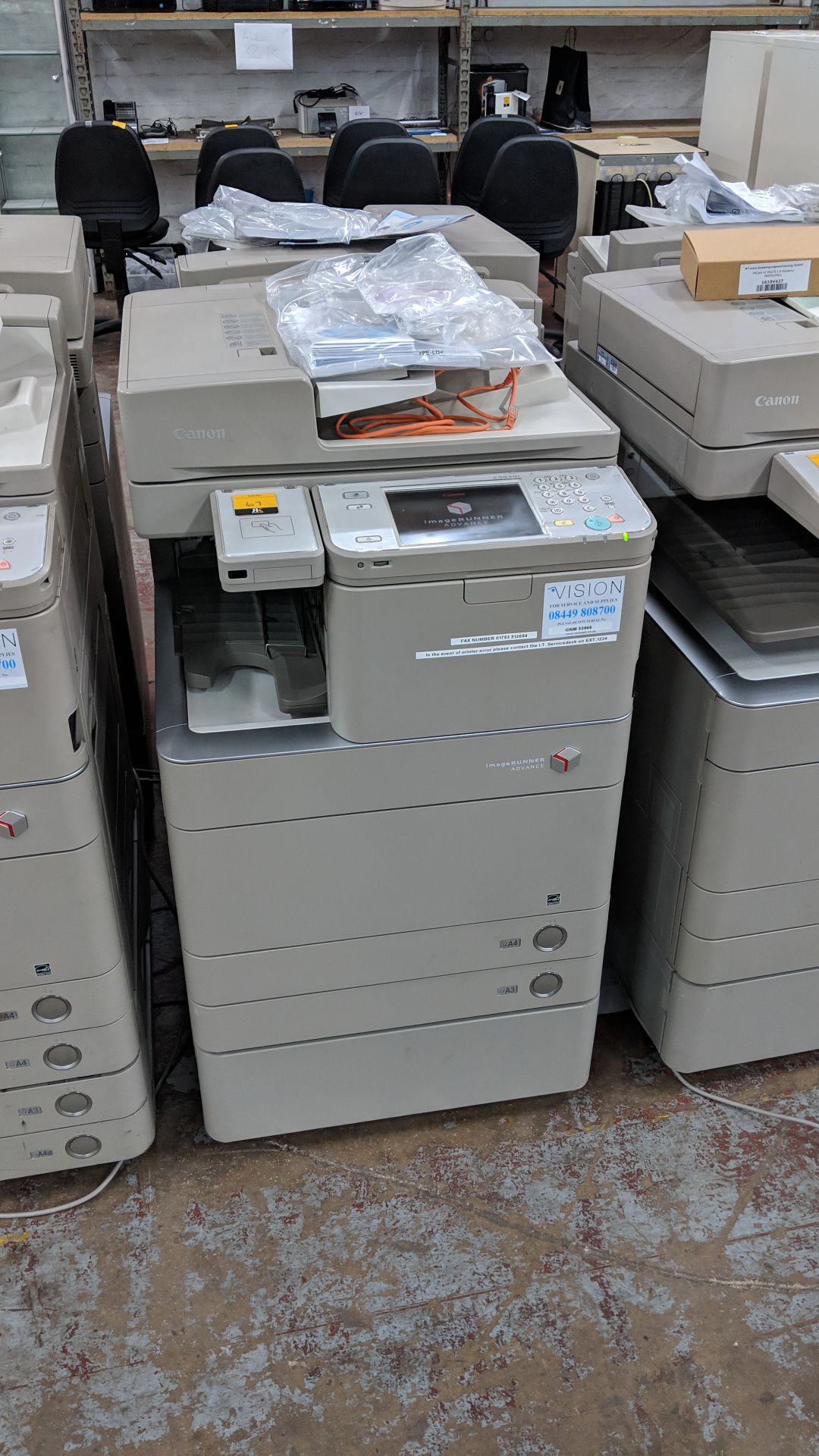 Canon imageRUNNER Advance model C5030i floorstanding copier with auto docufeed & pedestal