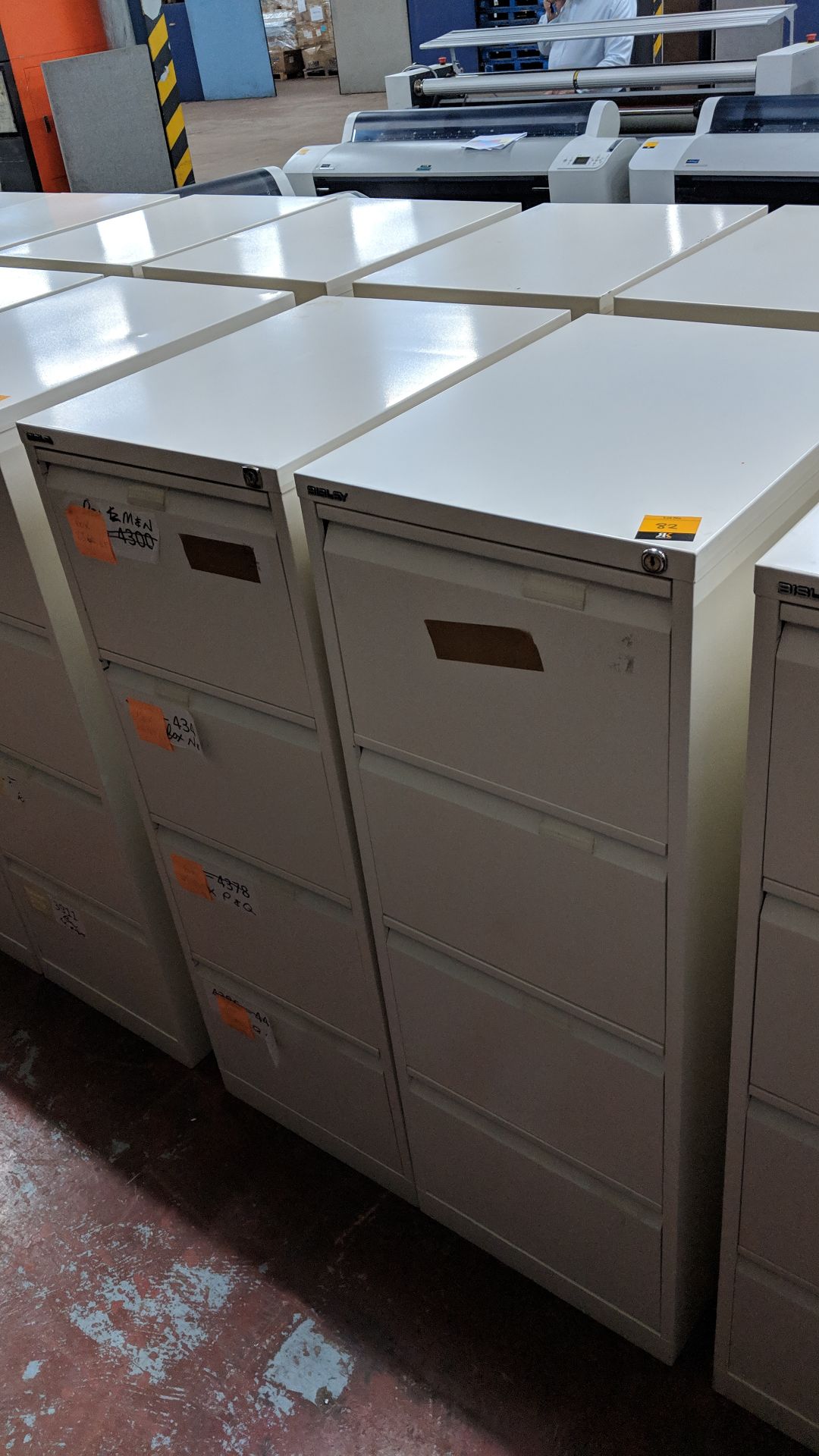 4 off Bisley off-white metal 4 drawer filing cabinets IMPORTANT: Please remember goods - Image 2 of 6