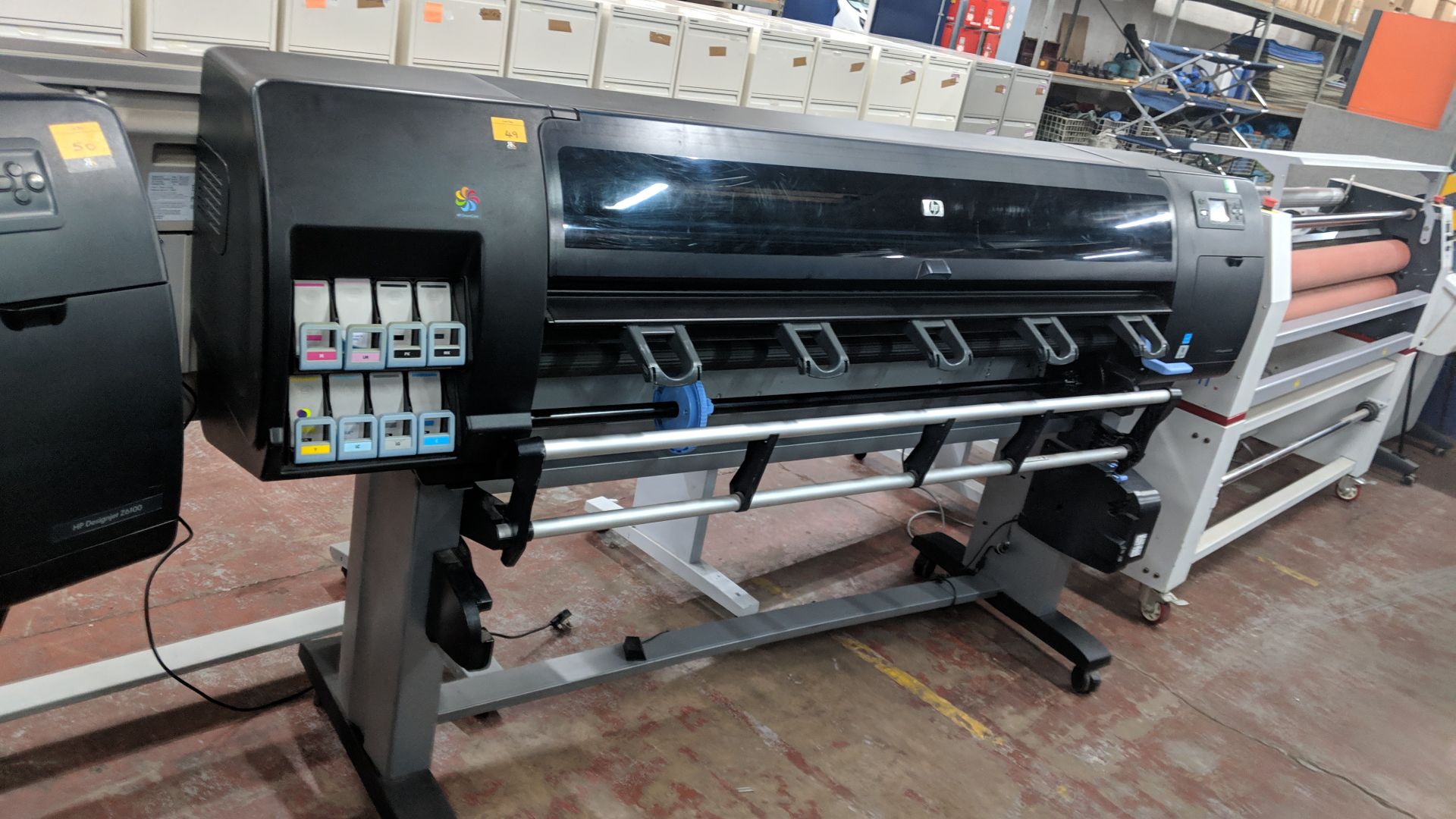 HP DesignJet Z6100 60" wide format printer, serial no. MY9CBB9005, factory model Q6652Z IMPORTANT: - Image 2 of 20